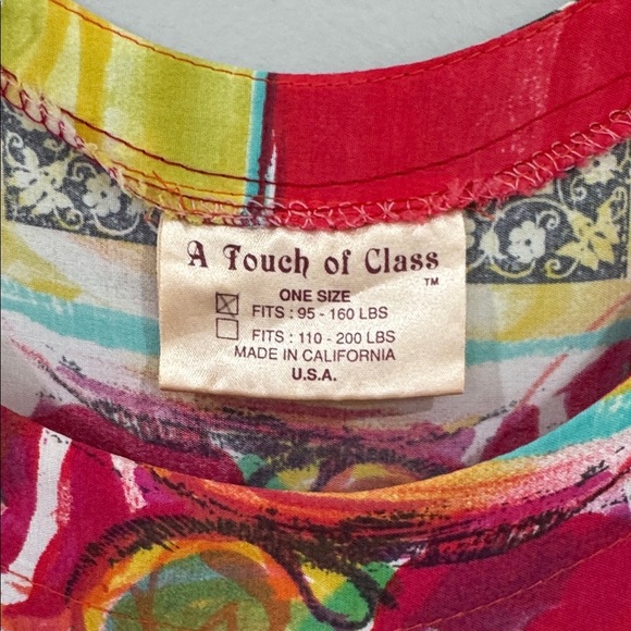 Vintage made in USA art to wear lightweight abstract vibrant flowy dress - Picture 4 of 5